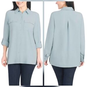 NEW! Hilary Radley Blue Button Down Blouse